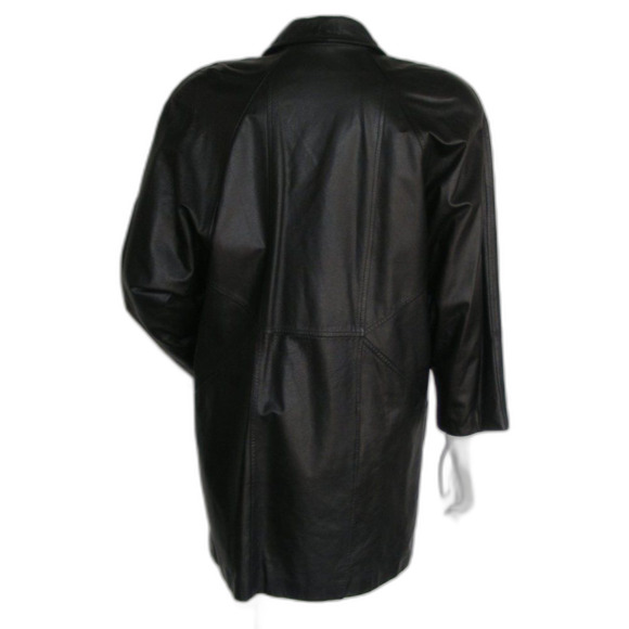 BECHAMEL Leather Jacket, M, Black, Vintage, Shoulder pads, long sleeves… - Picture 5 of 13
